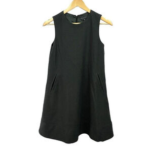 Theory Kiah Wool Spandex Blend Dark Gray Tunic Dress Size 4 Sleeveless Pockets